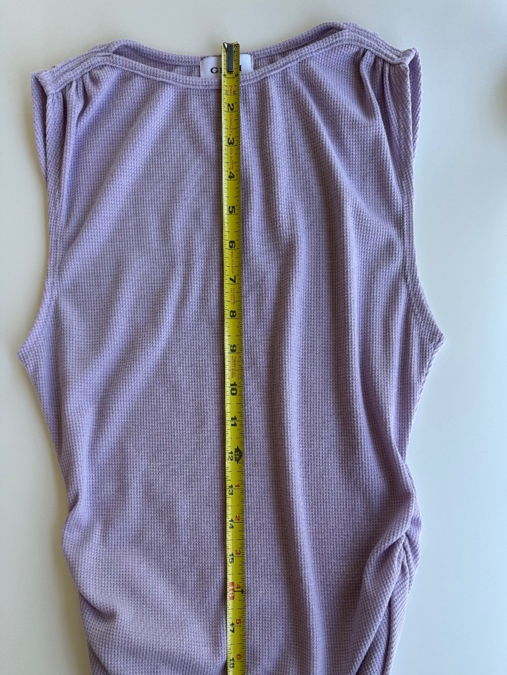 Gilli Lavender Waffle Sleeveless Tee with Ruching sz S - Picture 4 of 8